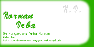 norman vrba business card